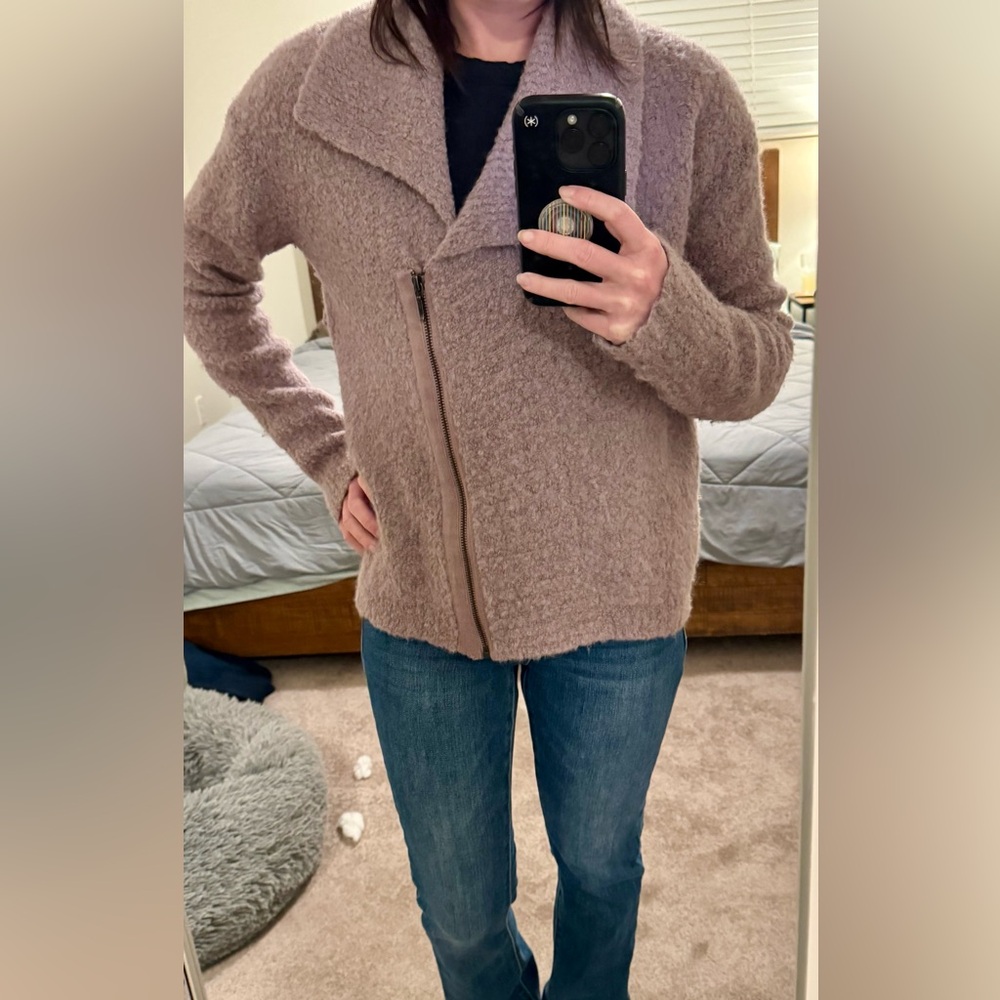 Poetry Mauve Textured Knit Jacket
